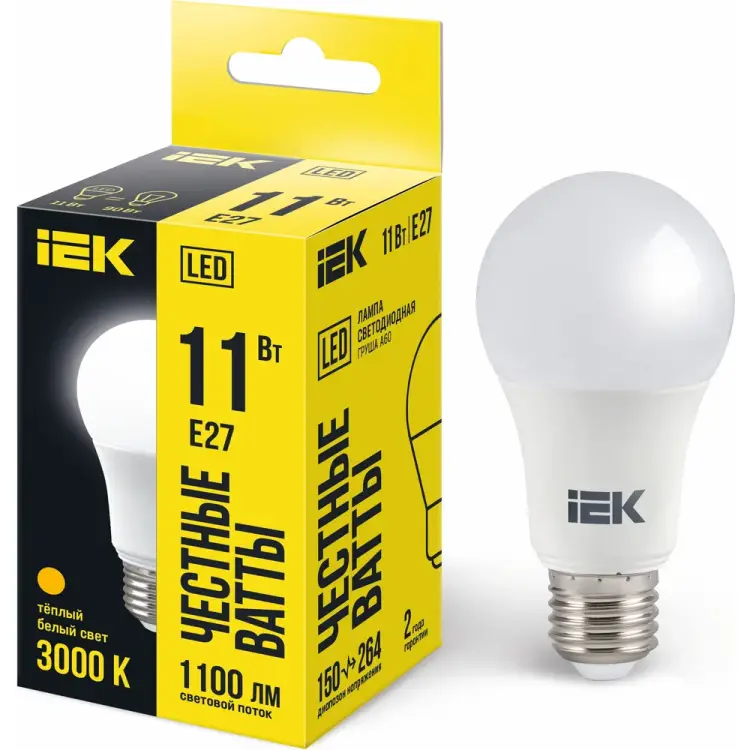 Лампа IEK LLE-A60-11-230-30-E27