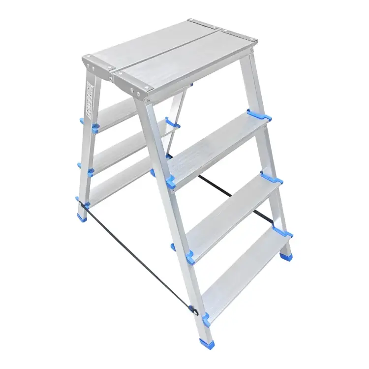 Двусторонняя алюминиевая стремянка LadderBel STR2-AL-4EP Двусторонняя алюминиевая стремянка LadderBel STR2-AL-4EP