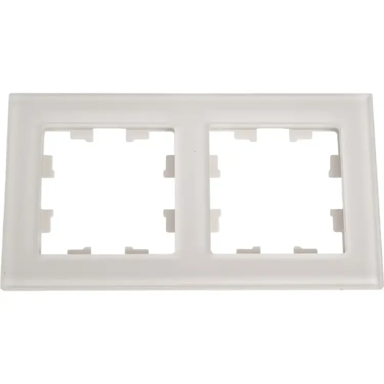 Двухместная рамка Systeme Electric матовое стекло, белая SchE ATN330102