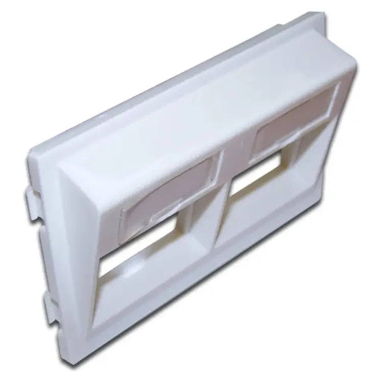 Угловая двойная адаптерная рамка для напольных башенок LANMASTER LAN-WA-P2H/A-WH