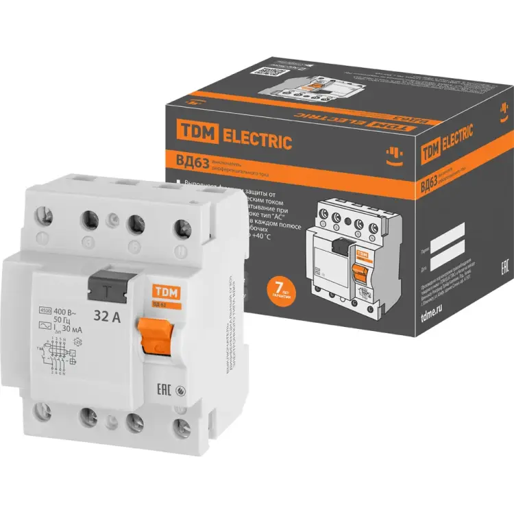 Электронное устройство защитного отключения TDM ELECTRIC ВД63 SQ0220-0008