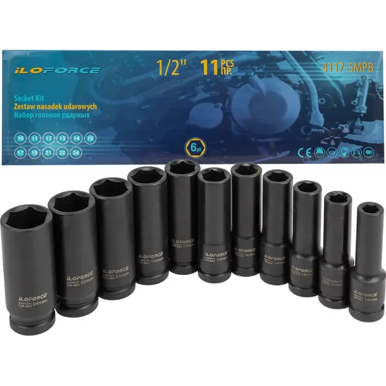 Набор головок ударных iLOFORCE IF-4117-5MPB(52561)