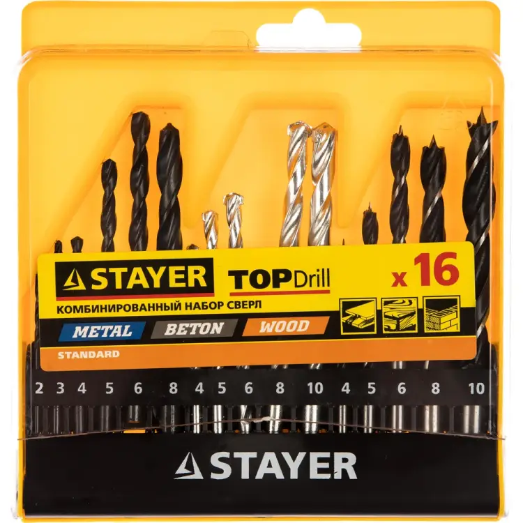 Набор сверл STAYER STANDARD 29720-H16