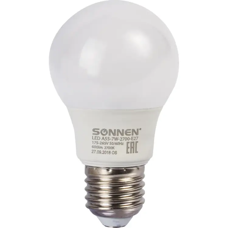 Светодиодная лампа SONNEN LED A55-7W-2700-E27 453693