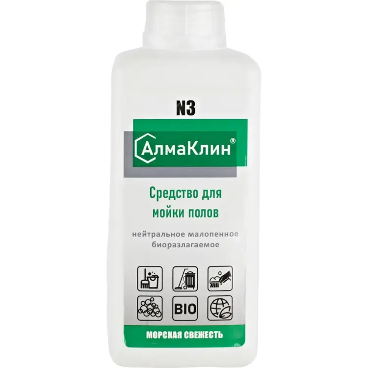 Нейтральное универсальное моющее средство для полов ООО "БАЗОВАЯ ДЕЗИНФЕКЦИЯ" АлмаКлин N3 N3-М/С-1Л