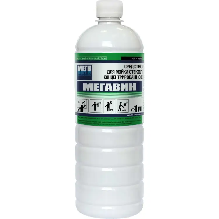 Концентрированное средство для мойки стекол Мега МЕГАВИН Н-520у