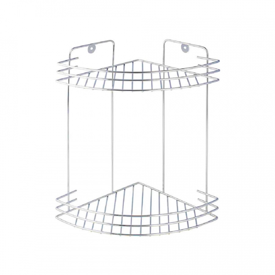 Угловая двухъярусная полка для ванной комнаты Аквалиния W2672C-2