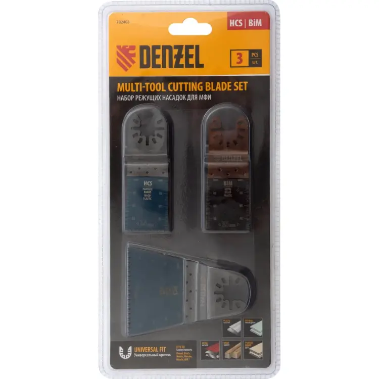 Набор насадок по дереву и металлу для МФИ Denzel 782403 Набор насадок по дереву и металлу для МФИ Denzel 782403