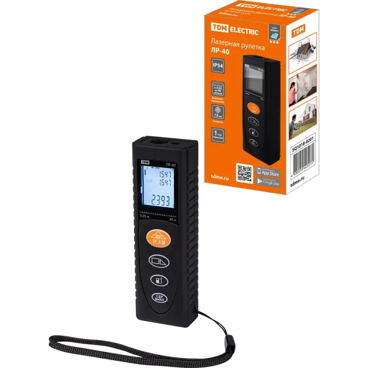 Лазерная рулетка TDM ELECTRIC ЛР-40, Алмаз SQ1018-0201