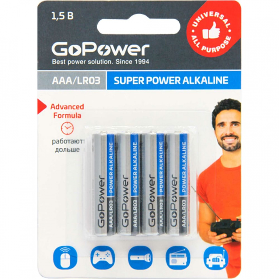 Батарейка GoPower LR03