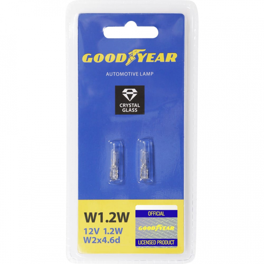 Автомобильная лампа накаливания Goodyear W1.2W 12V 1.2W W2x4.6d