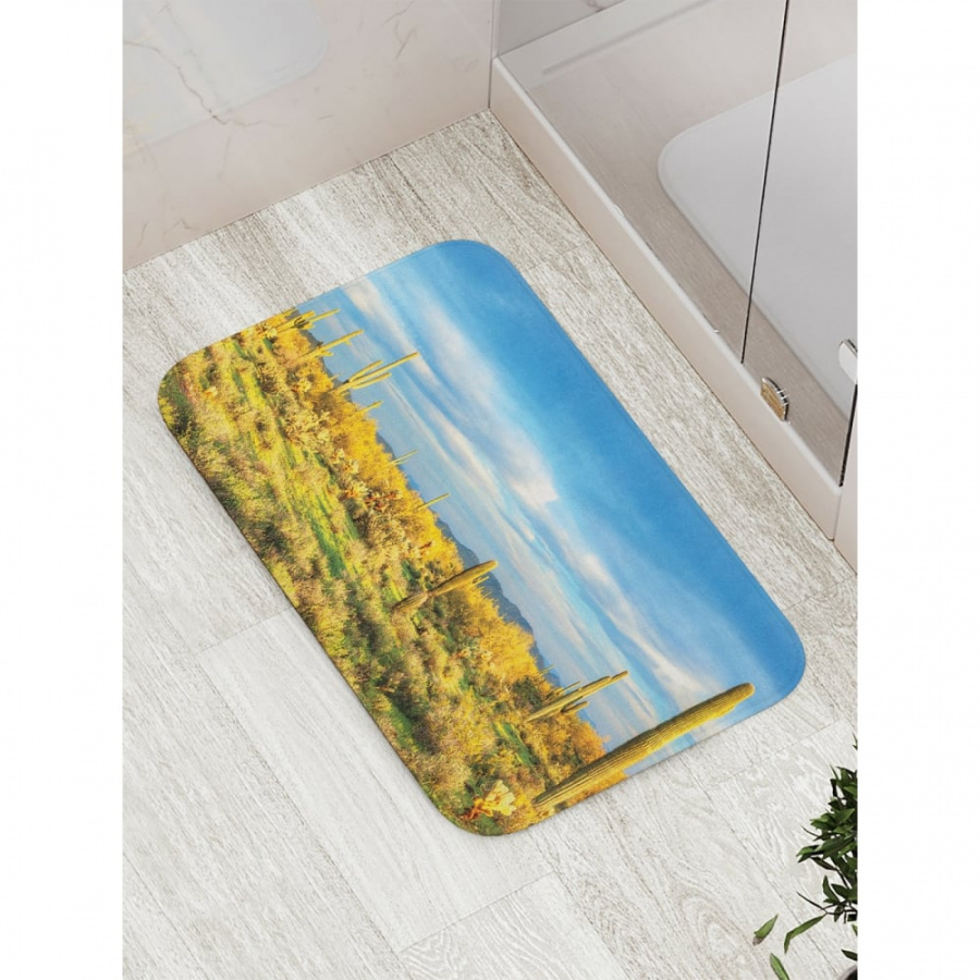 Противоскользящий коврик для ванной, сауны, бассейна JOYARTY Яркие кактусы