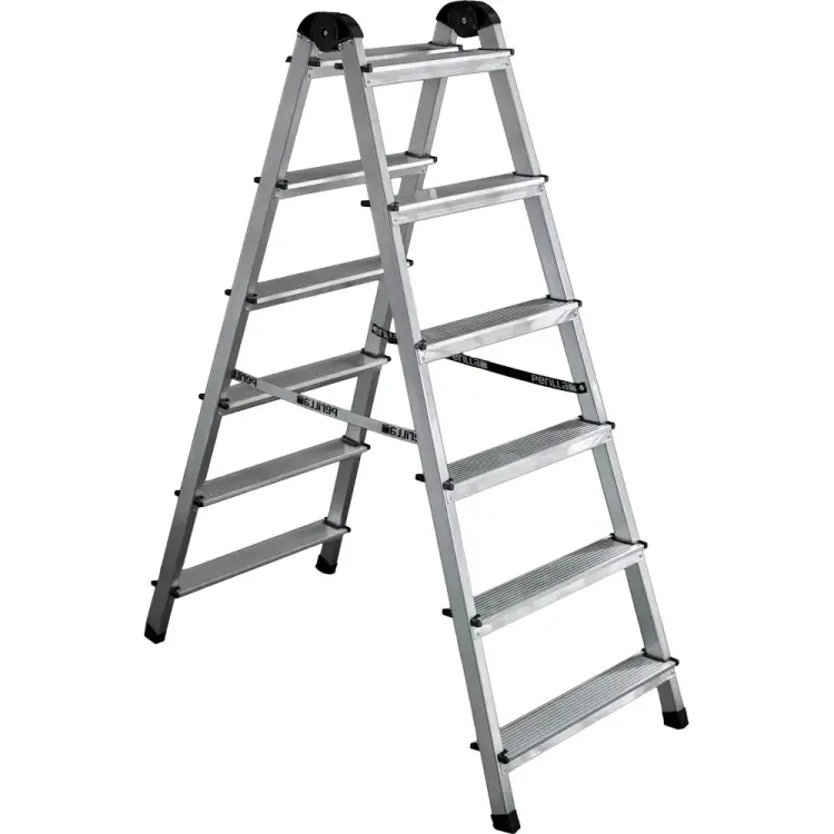 Алюминиевая шестиступенчатая двухсторонняя стремянка Perilla 111406 Алюминиевая шестиступенчатая двухсторонняя стремянка Perilla 111406