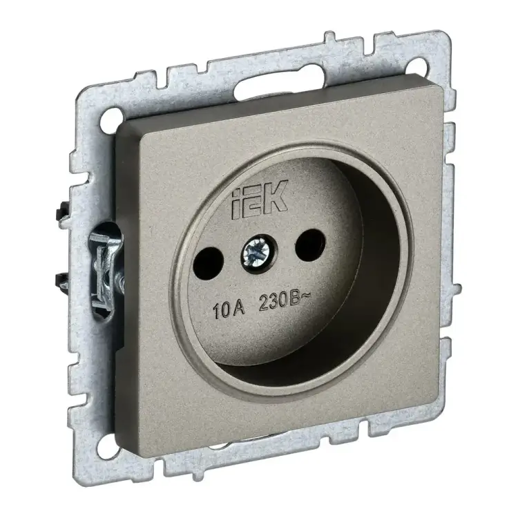 Одноместная розетка IEK Brite рс10-1-0-брш BR-R10-10-K37
