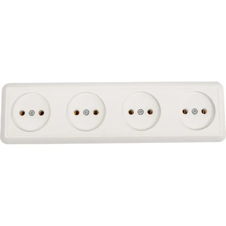 Четырехместная розетка Кунцево-Электро ОПТИМА РА16-402 8024