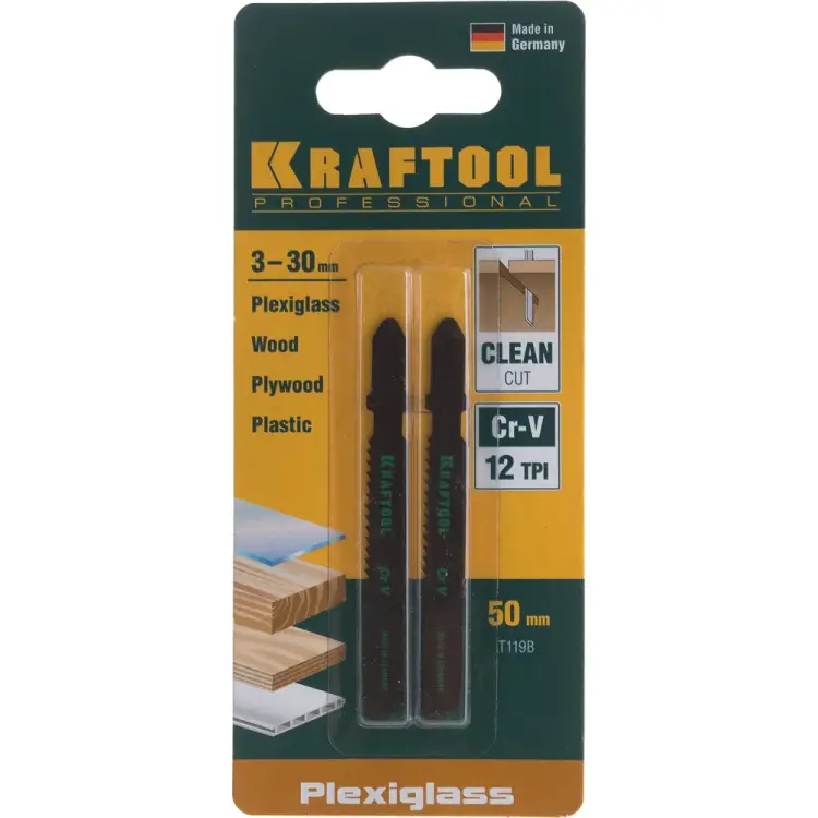 Пильное полотно по дереву для электролобзика KRAFTOOL EU T119B 159535-2