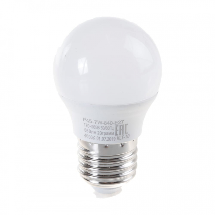 Светодиодная лампа ЭРА LED smd P45-7w-840-E27