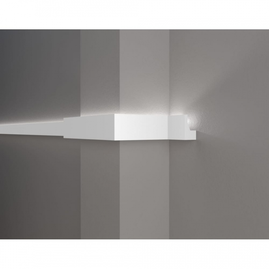 Ударопрочный влагостойкий потолочный карниз под LED подсветку Decor-Dizayn DD616