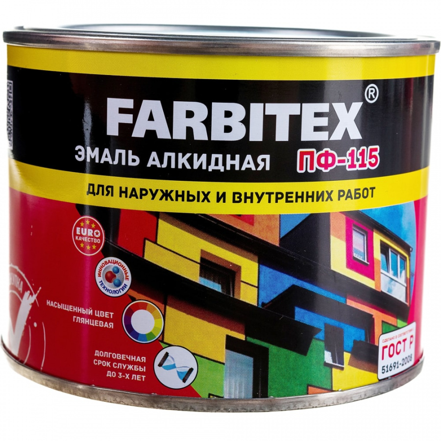 Алкидная эмаль Farbitex ПФ-115