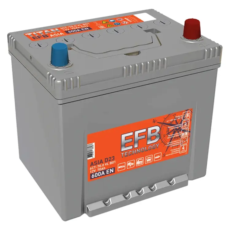 Аккумулятор TITAN ASIA EFB 70.0 VL B01 4607008888188