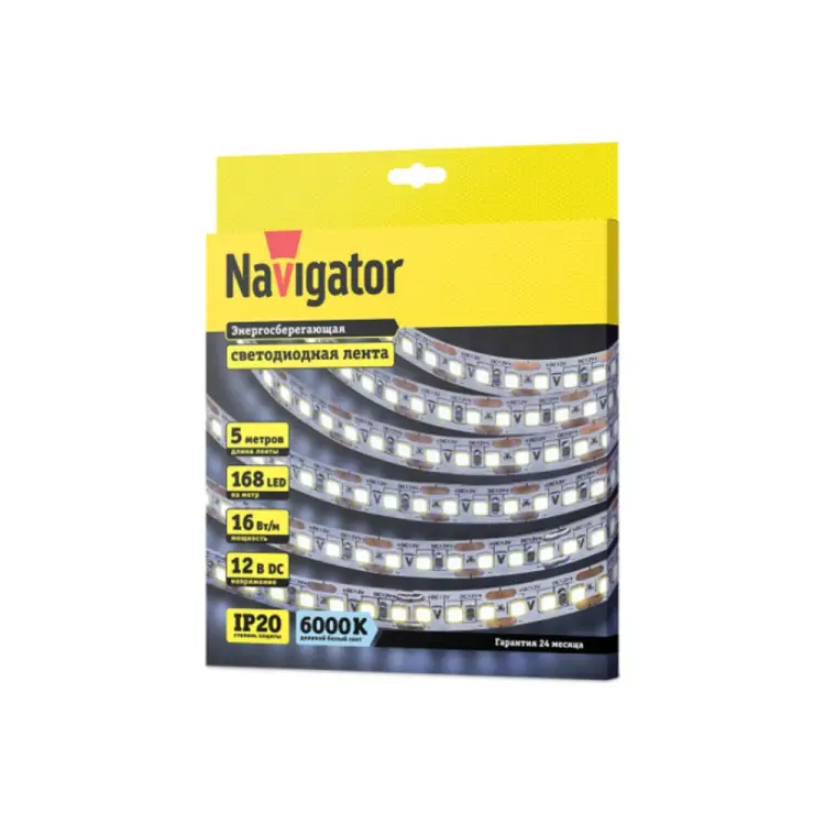 Светодиодная лента Navigator NLS-2835CW168-16-IP20-12V 14455