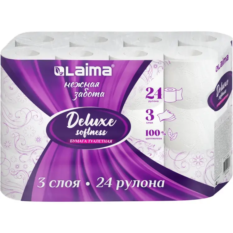 Бумага туалетная LAIMA Deluxe 115397 Бумага туалетная LAIMA Deluxe 115397