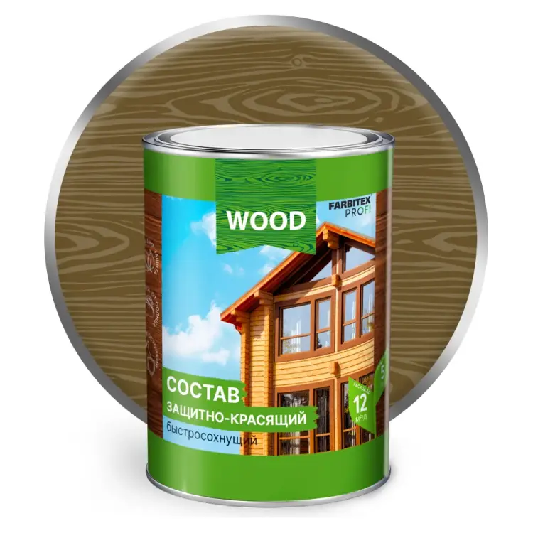 Быстросохнущий защитно-красящий состав для древесины Farbitex 4300008471