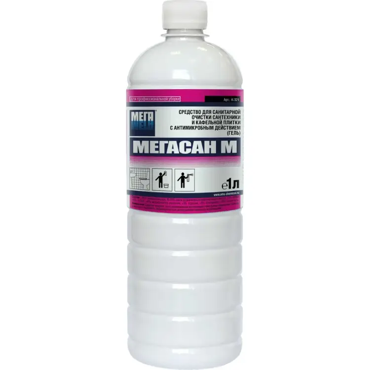 Средство для санитарной очистки сантехники и кафельной плитки Мега МЕГАСАН М К-321