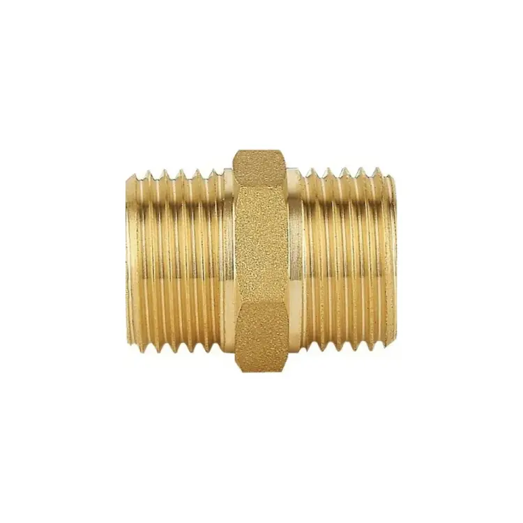 Резьбовой латунный ниппель DOUBLE-LIN LL6020 (1/2")