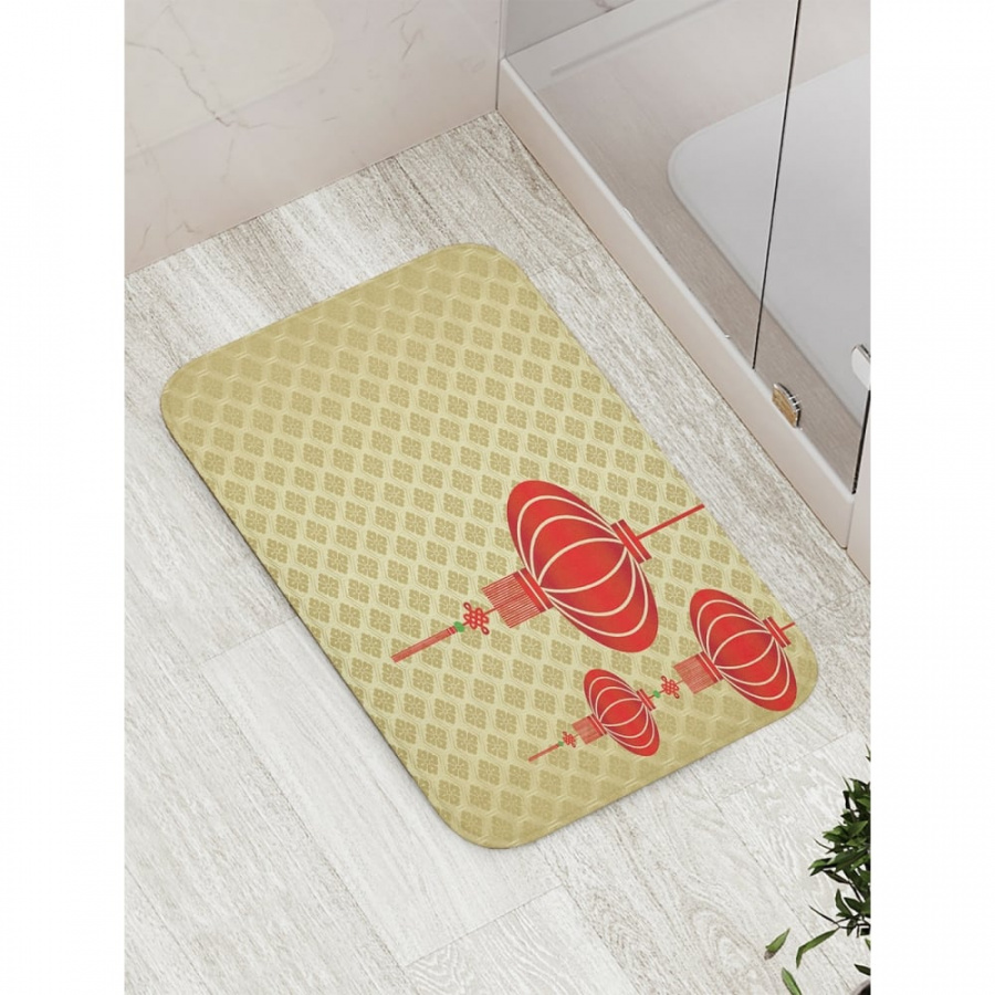 Противоскользящий коврик для ванной, сауны, бассейна JOYARTY Японские фонарики