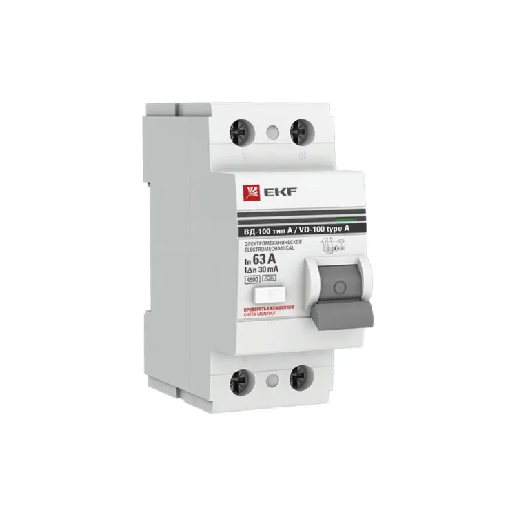 Устройство защитного отключения EKF PROxima ВД-100 elcb-2-63-30-em-a-pro