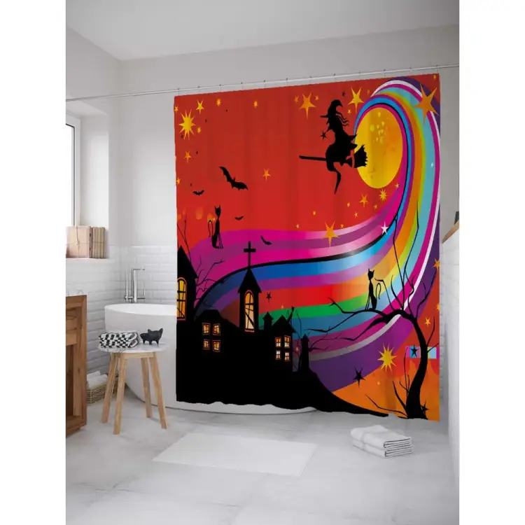 Шторка-занавеска для ванной JOYARTY Полет на шабаш sc_36702