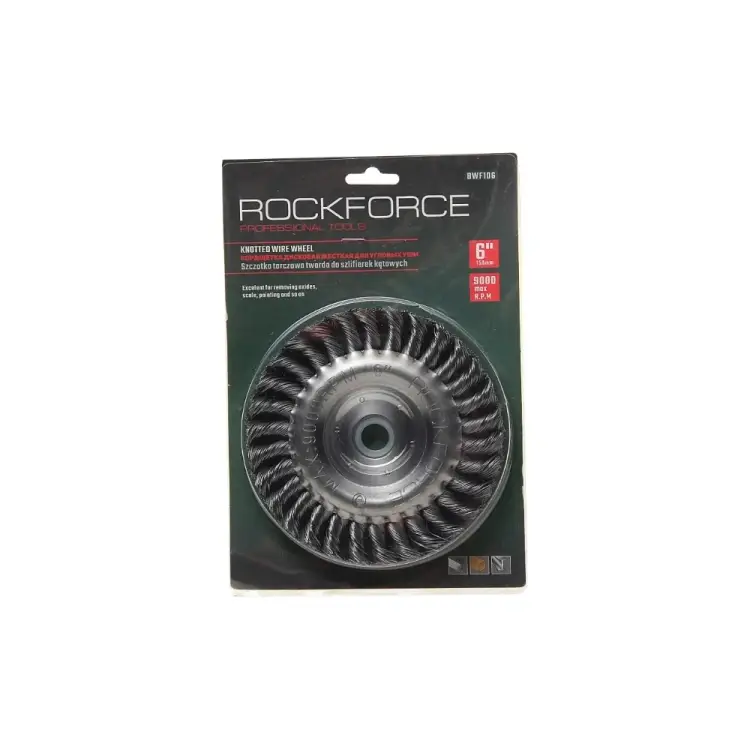 Стальная витая дисковая кордщетка для ушм Rockforce RF-BWF106(29089) Стальная витая дисковая кордщетка для ушм Rockforce RF-BWF106(29089)