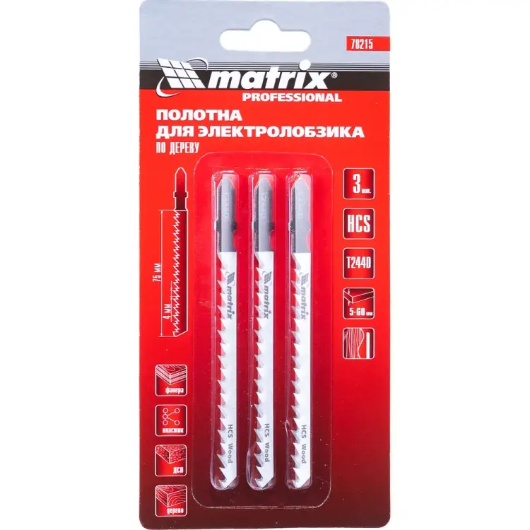 Пильные полотна для электролобзика MATRIX Professional 78215 Пильные полотна для электролобзика MATRIX Professional 78215