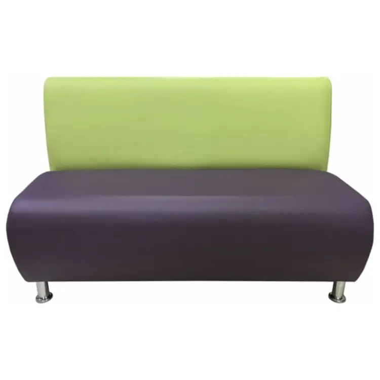 Двухместная секция дивана Мягкий Офис салатовая-фиолетовая КЛ601СЛТФЛТ
