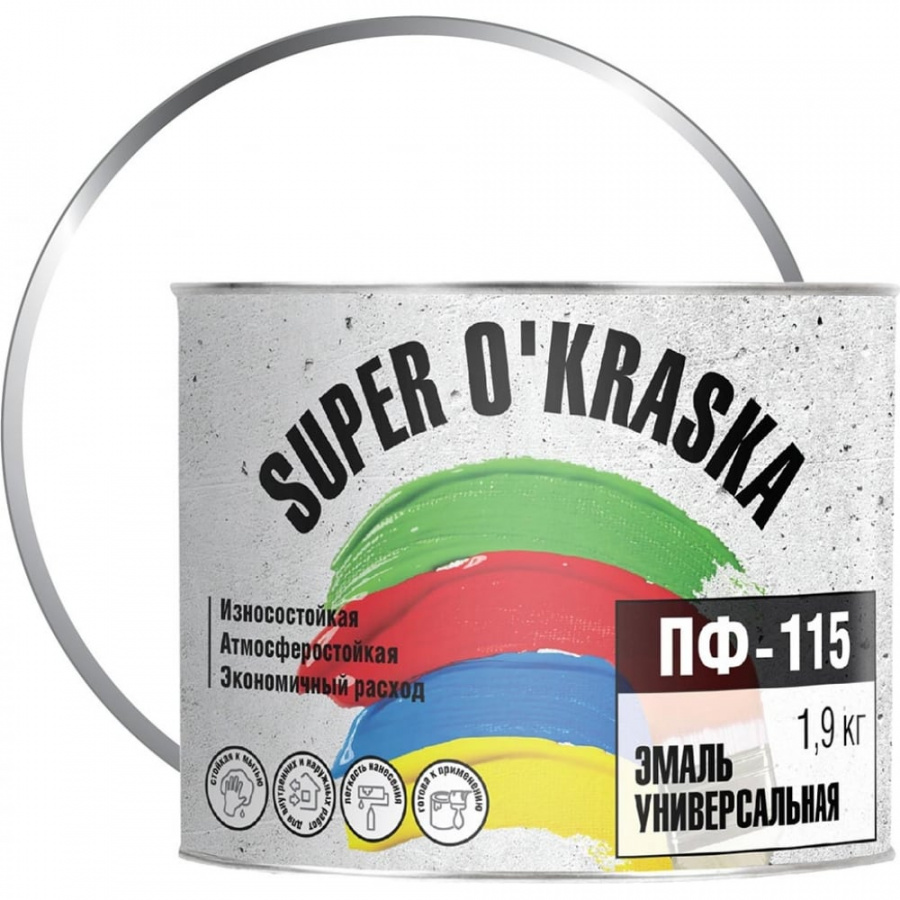 Эмаль super maler белый глянцевый 1,9кг