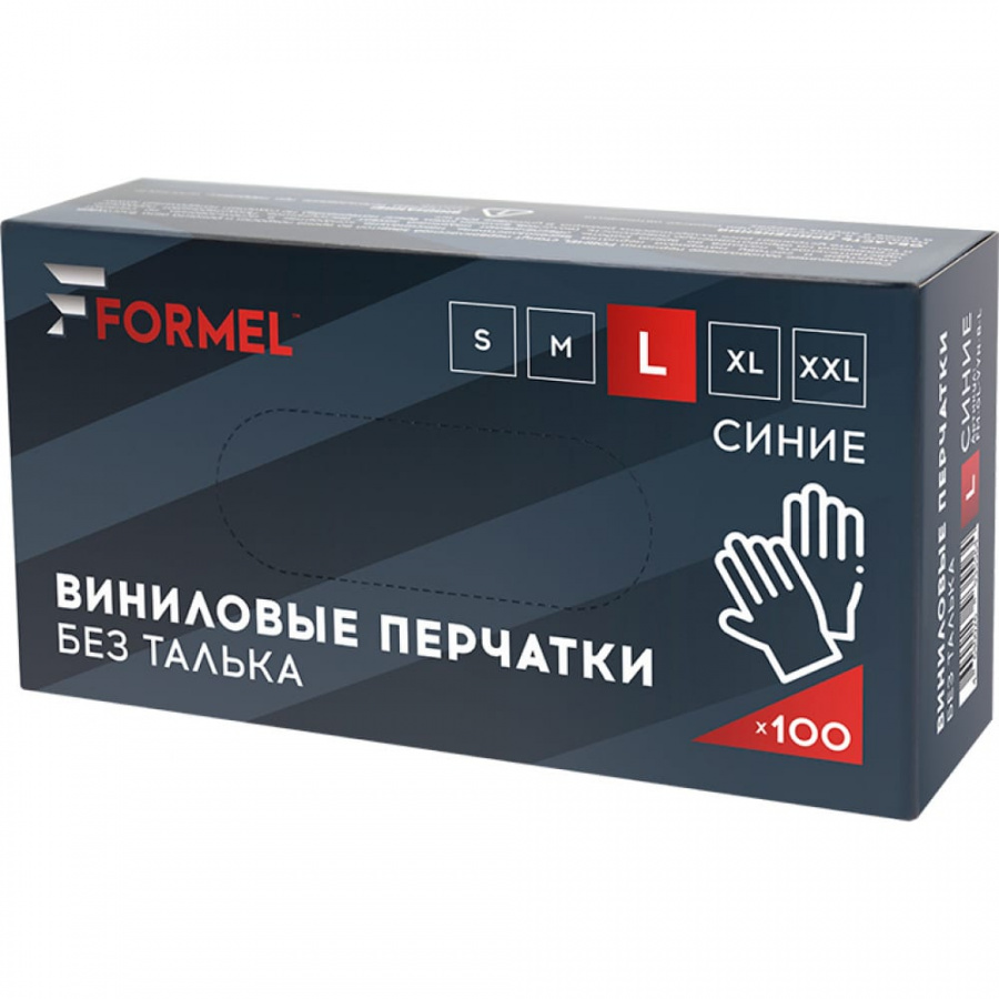 Виниловые перчатки Formel FM-GL-VYN-B-L