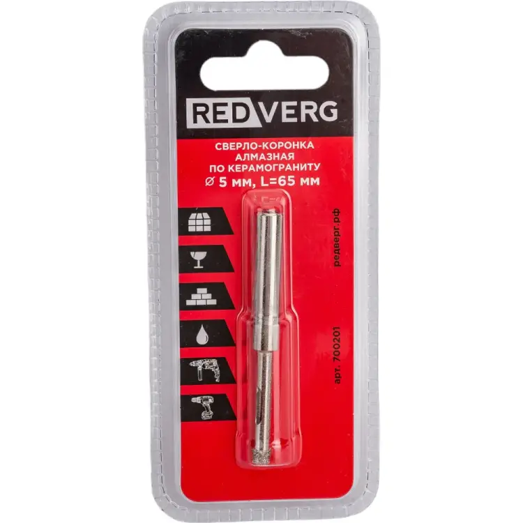 Алмазное сверло-коронка по керамограниту REDVERG 700201 6627188