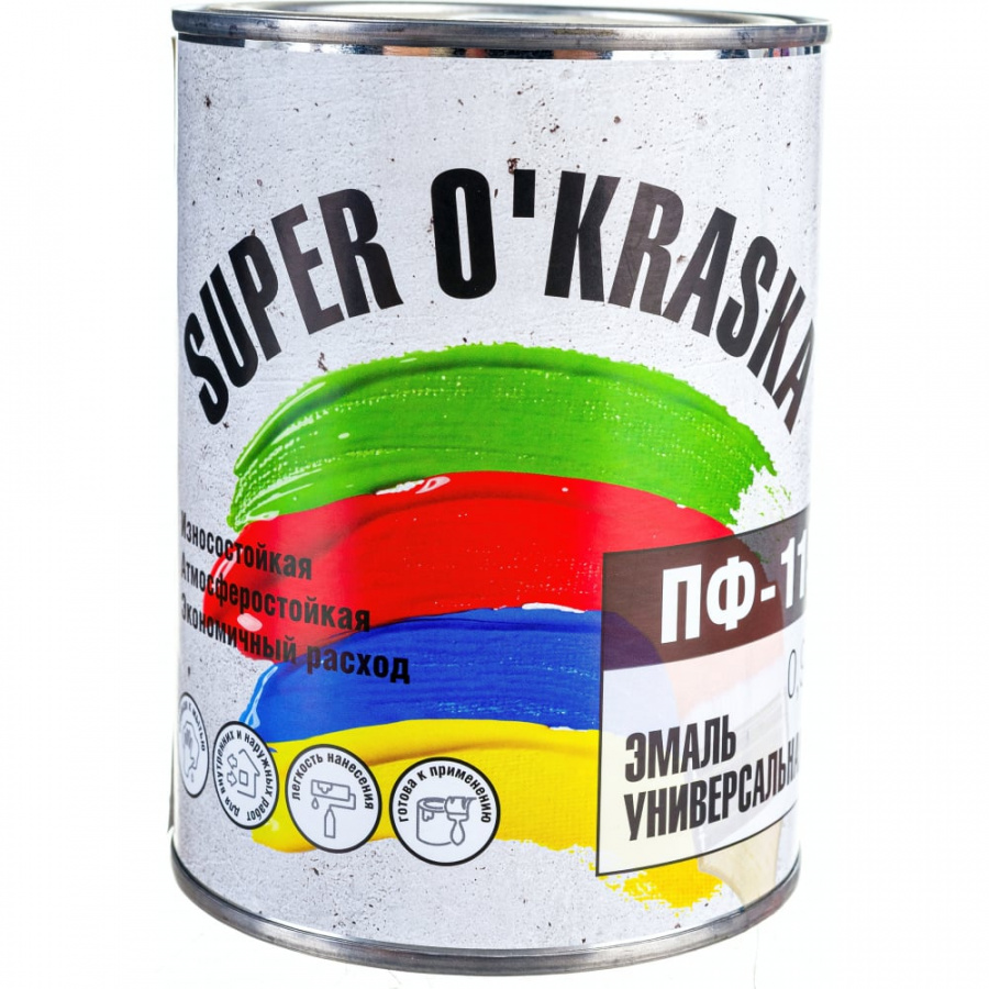 Эмаль super maler Красный 0,9кг