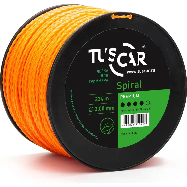 Леска для триммера TUSCAR Spiral Premium 10131430-224-4