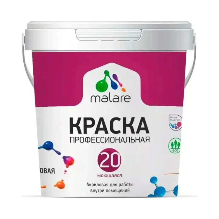 Краска для стен и обоев, потолков MALARE Euro №20 2036773352075