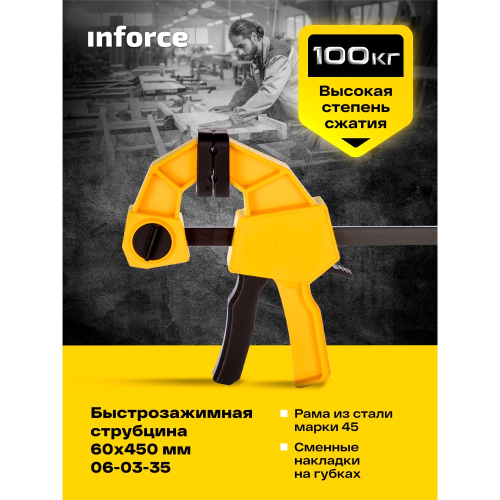 Быстрозажимная струбцина Inforce 06-03-35