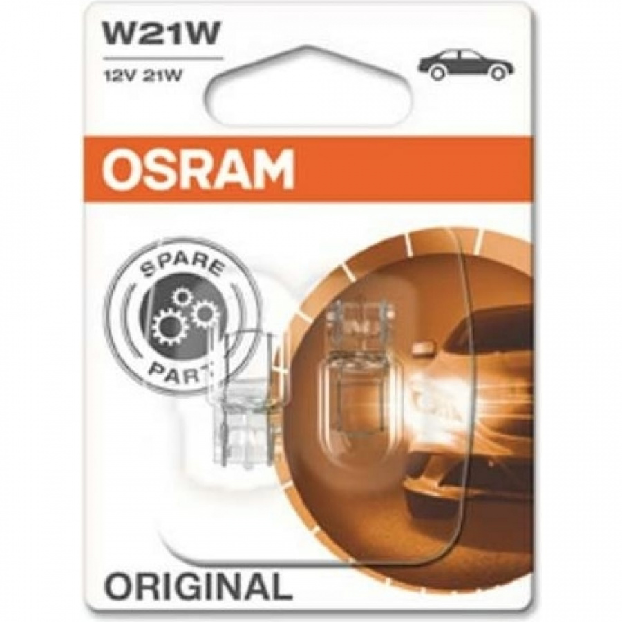 Автолампа Osram W21W W3*16d 12V /1/10/50