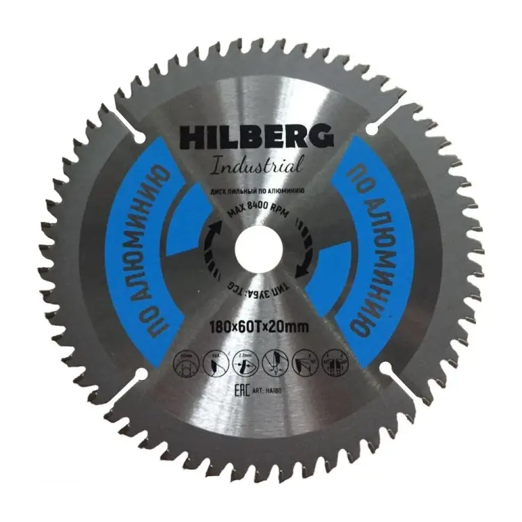 Пильный диск по алюминию Hilberg Hilberg Industrial HA180 Пильный диск по алюминию Hilberg Hilberg Industrial HA180