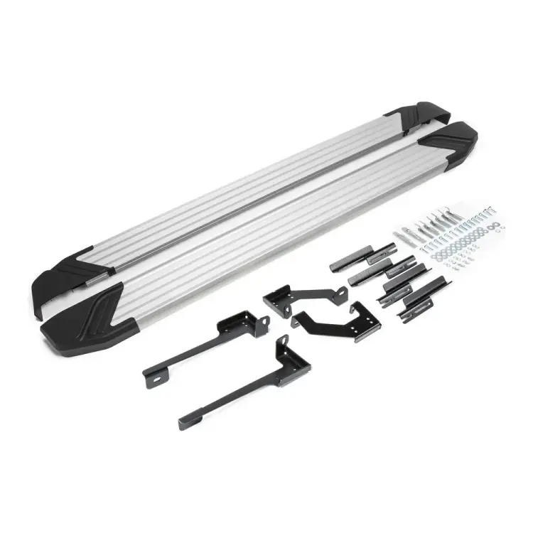 Алюминиевые пороги для Hyundai Creta 2016- Rival Silver F173AL.2310.1