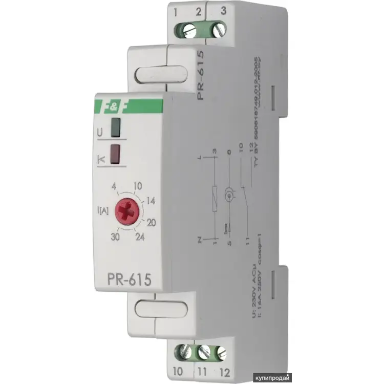 Реле тока Евроавтоматика F&F PR-615 EA03.003.006
