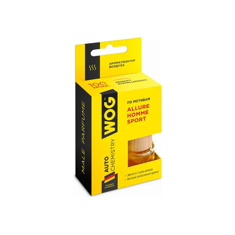 Автомобильный ароматизатор WOG парфюмерная серия Allure Homme Sport WGC1001