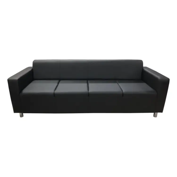 Четырехместный диван Мягкий Офис черный АРТЛЮ401ЧН