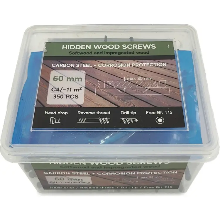 Саморезы Finka Hidden Wood Screws C4 60 мм, 350 шт. 60350C4
