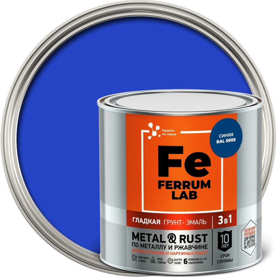 Грунт-эмаль по ржавчине ЯРОСЛАВСКИЕ КРАСКИ FERRUM LAB